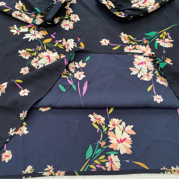 Lulus Herbaceous Babe Navy Floral Long Sleeved Shift Dress Women’s Size Small - Picture 14 of 16